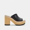 DOLCEVITA EMERY HEELS BLACK LEATHER SANDALS