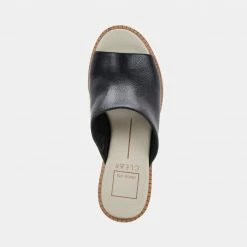 DOLCEVITA EMERY HEELS BLACK LEATHER SANDALS