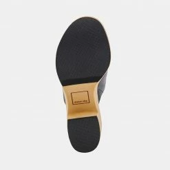 DOLCEVITA EMERY HEELS BLACK LEATHER SANDALS