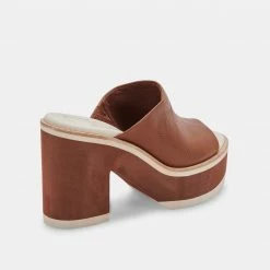 DOLCEVITA SANDALS EMERY HEELS DK BROWN LEATHER
