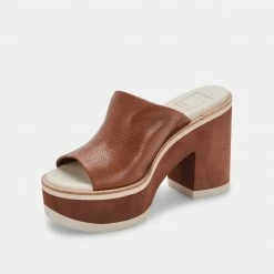 DOLCEVITA SANDALS EMERY HEELS DK BROWN LEATHER