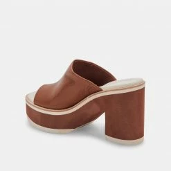 DOLCEVITA SANDALS EMERY HEELS DK BROWN LEATHER
