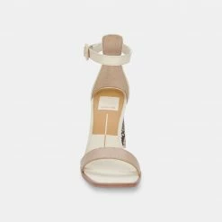 DOLCEVITA FIONNA HEELS DUNE EMBOSSED LEATHER SANDALS