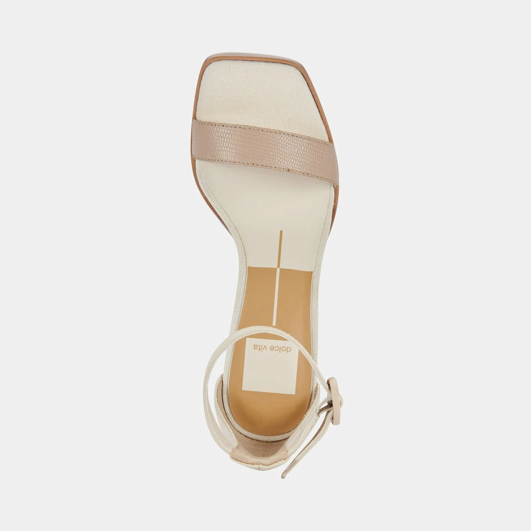 DOLCEVITA FIONNA HEELS DUNE EMBOSSED LEATHER SANDALS