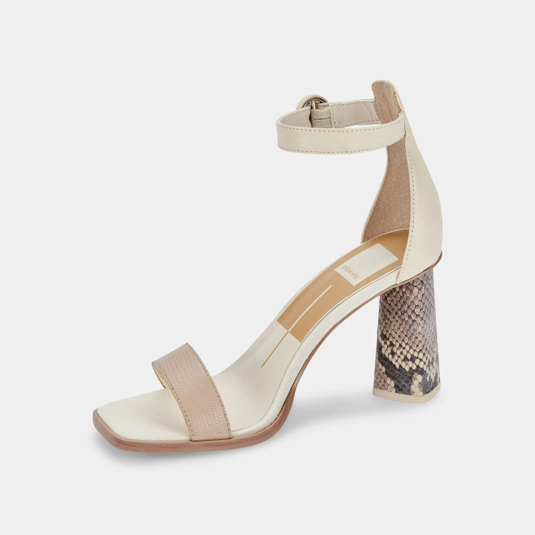 DOLCEVITA FIONNA HEELS DUNE EMBOSSED LEATHER SANDALS