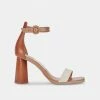 DOLCEVITA FIONNA HEELS IVORY MULTI EMBOSSED LEATHER
