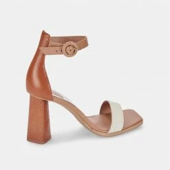 DOLCEVITA FIONNA HEELS IVORY MULTI EMBOSSED LEATHER