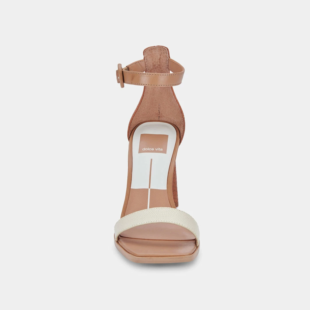 DOLCEVITA FIONNA HEELS IVORY MULTI EMBOSSED LEATHER