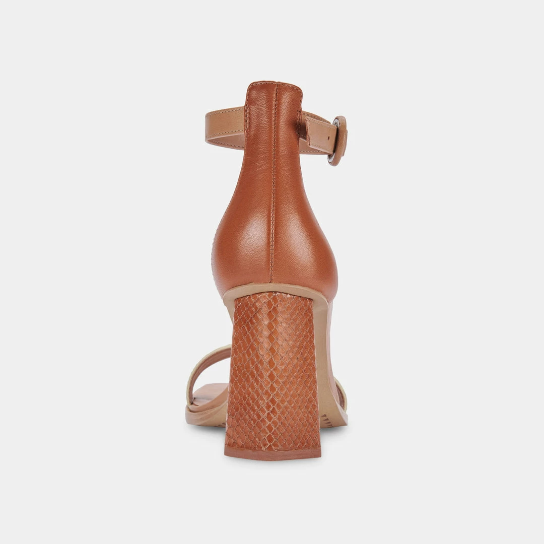 DOLCEVITA FIONNA HEELS IVORY MULTI EMBOSSED LEATHER