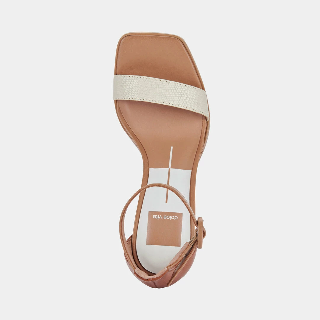 DOLCEVITA FIONNA HEELS IVORY MULTI EMBOSSED LEATHER