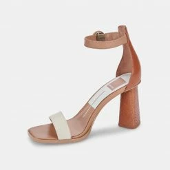 DOLCEVITA FIONNA HEELS IVORY MULTI EMBOSSED LEATHER