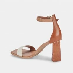 DOLCEVITA FIONNA HEELS IVORY MULTI EMBOSSED LEATHER