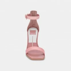 DOLCEVITA FIONNA HEELS PINK MULTI EMBOSSED LEATHER SANDALS