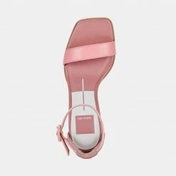 DOLCEVITA FIONNA HEELS PINK MULTI EMBOSSED LEATHER SANDALS