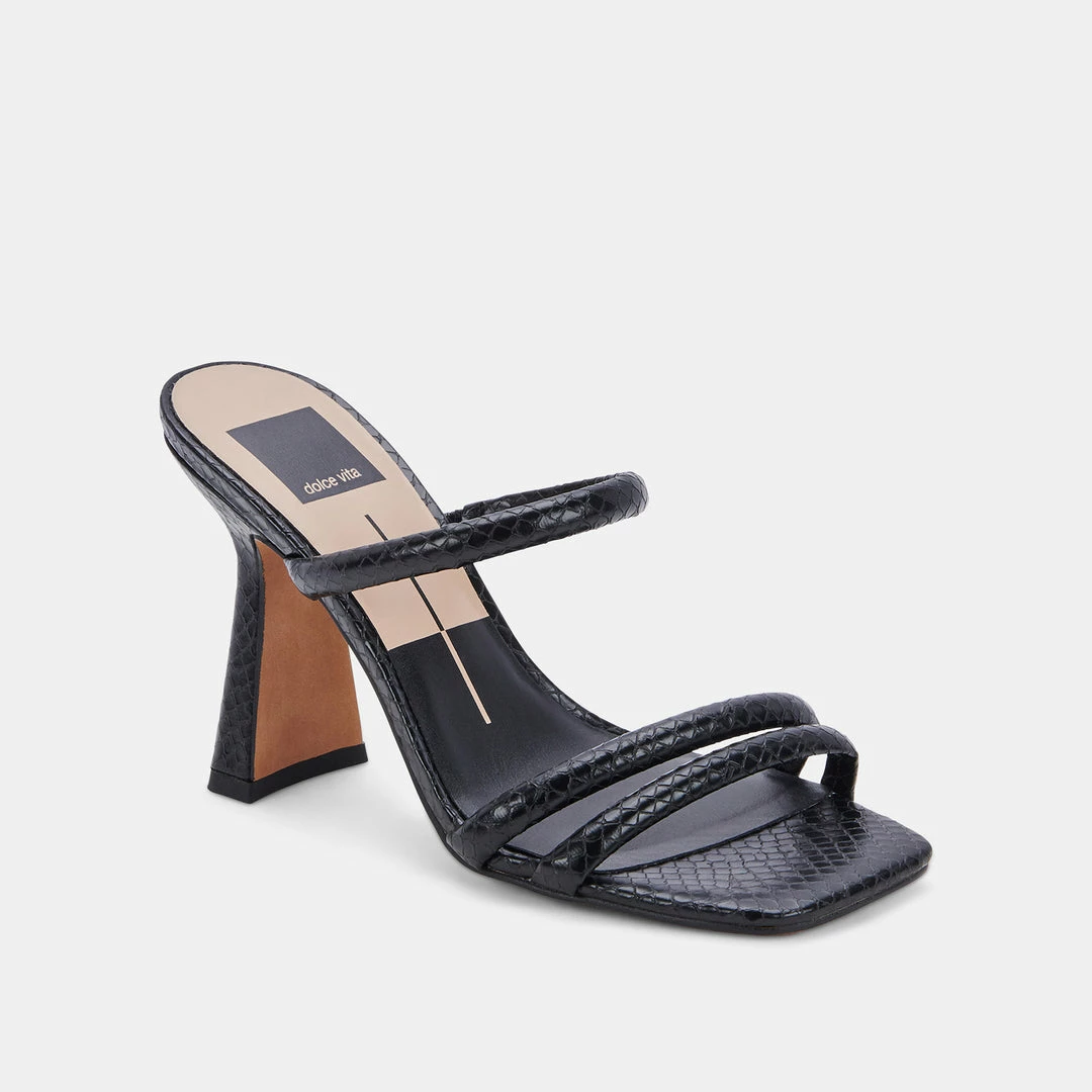 DOLCEVITA FORT HEELS BLACK EMBOSSED STELLA