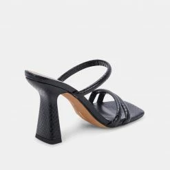 DOLCEVITA FORT HEELS BLACK EMBOSSED STELLA