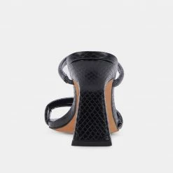 DOLCEVITA FORT HEELS BLACK EMBOSSED STELLA