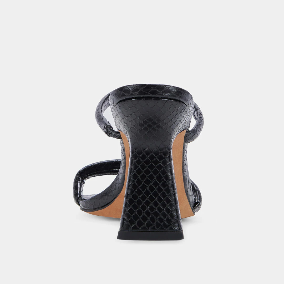 DOLCEVITA FORT HEELS BLACK EMBOSSED STELLA