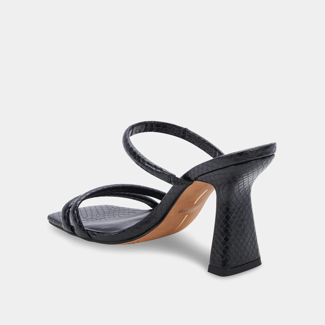 DOLCEVITA FORT HEELS BLACK EMBOSSED STELLA