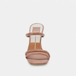 DOLCEVITA SANDALS FORT HEELS LUGGAGE EMBOSSED STELLA