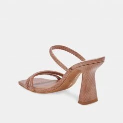 DOLCEVITA SANDALS FORT HEELS LUGGAGE EMBOSSED STELLA