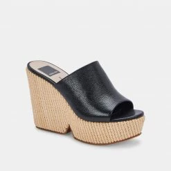 DOLCEVITA GILMA WEDGES BLACK LEATHER