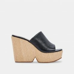 DOLCEVITA GILMA WEDGES BLACK LEATHER