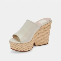 DOLCEVITA GILMA WEDGES IVORY LEATHER