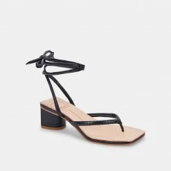 DOLCEVITA JORRY HEELS BLACK EMBOSSED STELLA