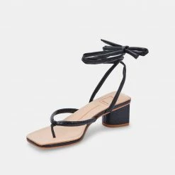 DOLCEVITA JORRY HEELS BLACK EMBOSSED STELLA