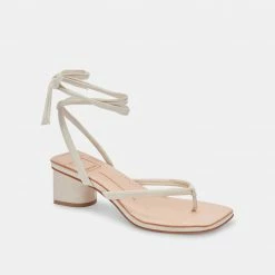 DOLCEVITA SANDALS JORRY HEELS CREAM EMBOSSED STELLA