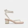 DOLCEVITA SANDALS JORRY HEELS CREAM EMBOSSED STELLA