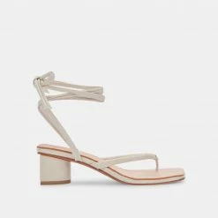 DOLCEVITA SANDALS JORRY HEELS CREAM EMBOSSED STELLA