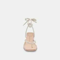 DOLCEVITA SANDALS JORRY HEELS CREAM EMBOSSED STELLA