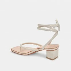 DOLCEVITA SANDALS JORRY HEELS CREAM EMBOSSED STELLA