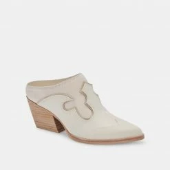 DOLCEVITA LARS MULES IVORY NUBUCK MULES & CLOGS