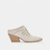 DOLCEVITA LARS MULES IVORY NUBUCK MULES & CLOGS
