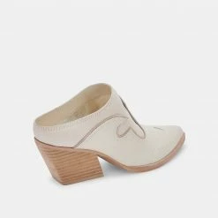 DOLCEVITA LARS MULES IVORY NUBUCK MULES & CLOGS