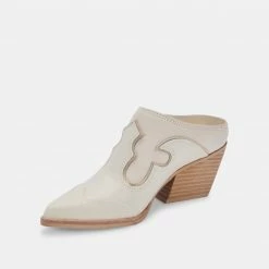 DOLCEVITA LARS MULES IVORY NUBUCK MULES & CLOGS