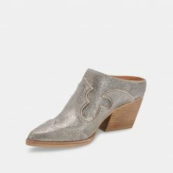 DOLCEVITA LARS MULES IN SILVER MULES & CLOGS