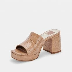 DOLCEVITA MARSHA HEELS CAFE EMBOSSED STELLA SANDALS