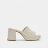 DOLCEVITA MARSHA HEELS IVORY EMBOSSED STELLA SANDALS