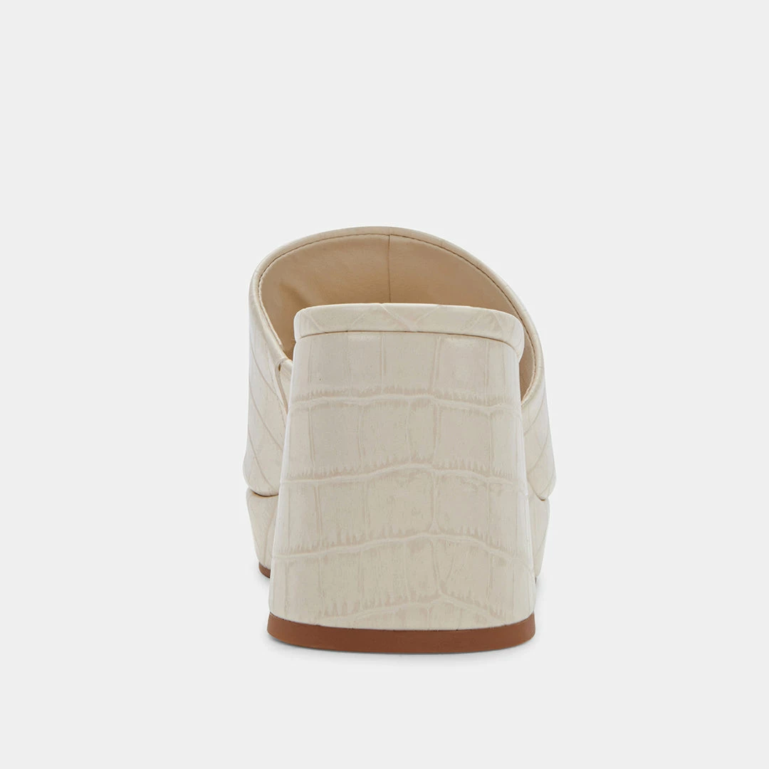 DOLCEVITA MARSHA HEELS IVORY EMBOSSED STELLA SANDALS