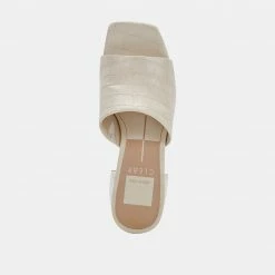 DOLCEVITA MARSHA HEELS IVORY EMBOSSED STELLA SANDALS