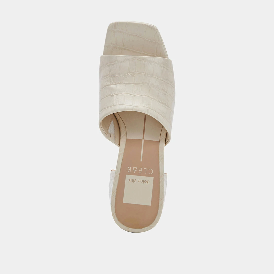 DOLCEVITA MARSHA HEELS IVORY EMBOSSED STELLA SANDALS