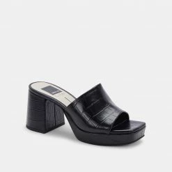 DOLCEVITA MARSHA HEELS NOIR EMBOSSED STELLA