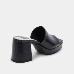 DOLCEVITA MARSHA HEELS NOIR EMBOSSED STELLA