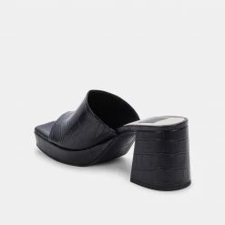 DOLCEVITA MARSHA HEELS NOIR EMBOSSED STELLA