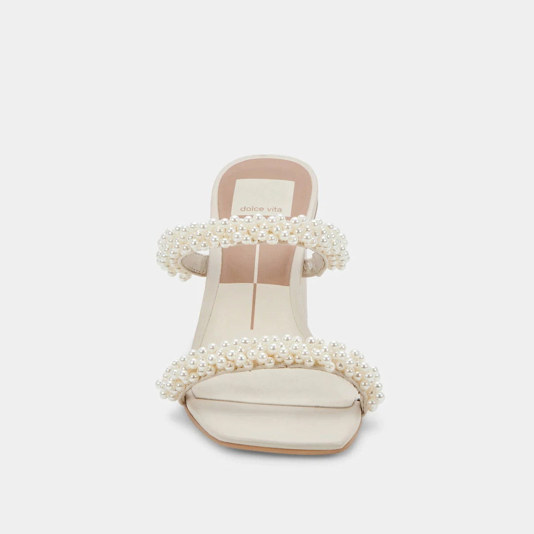 DOLCEVITA NOEL HEELS VANILLA PEARLS SANDALS