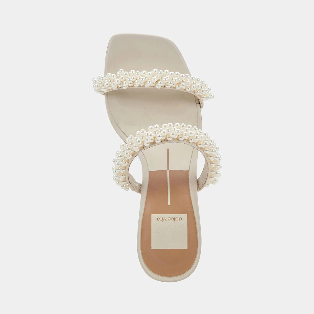 DOLCEVITA NOEL HEELS VANILLA PEARLS SANDALS